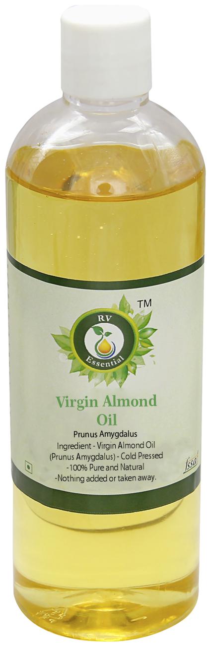 

R V Essential Virgin Almond Oil 200ml- Prunus Amygdalus (100 Pure and Natural Cold Pressed)