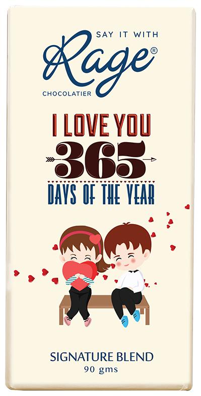 

Rage Chocolatier I love you 365 days Chocolate Bar 90 g Pack of 1