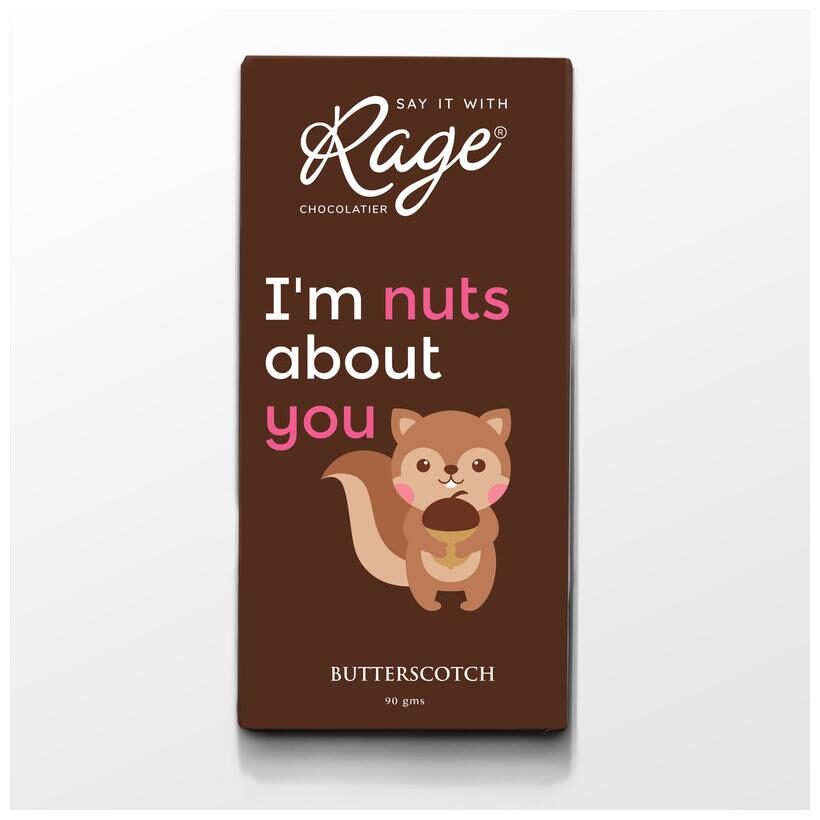 

Rage Chocolatier Nuts About You Butterscotch Chocolate Bar 90 g