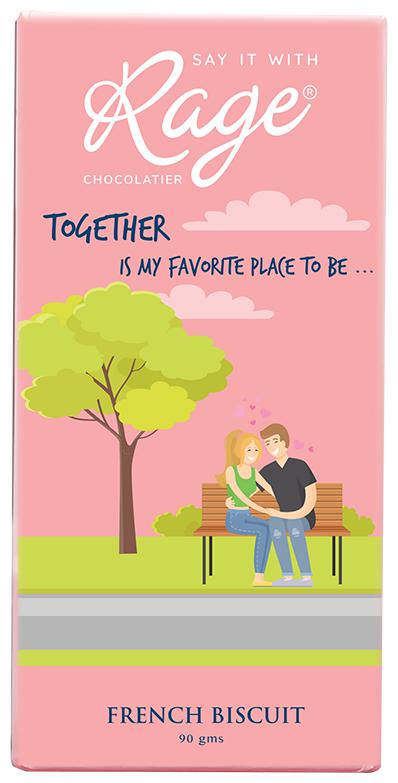 

Rage Chocolatier Together is my fav place Chocolate Bar 90 g Pack of 1