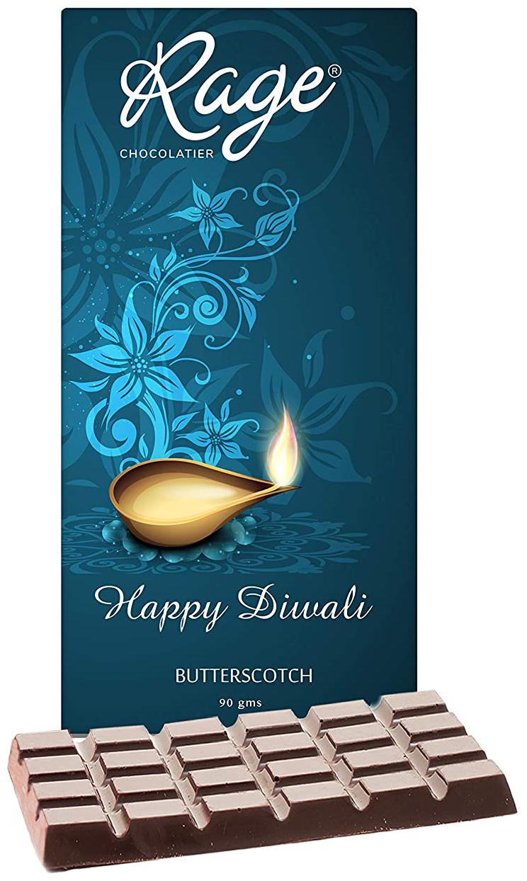 

Rage Chocolatier Happy Diwali Butterscotch Chocolate Bar 90 g Pack of 1