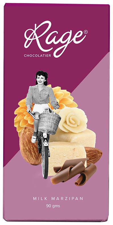 

Rage Chocolatier Rage Fruity Bar - Milk Marzipan Chocolate Bar 90 g Pack of 1