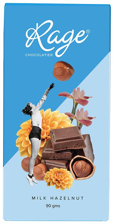

Rage Chocolatier Rage Fruity Bar - Milk Hazelnut Chocolate Bar 90 g Pack of 1