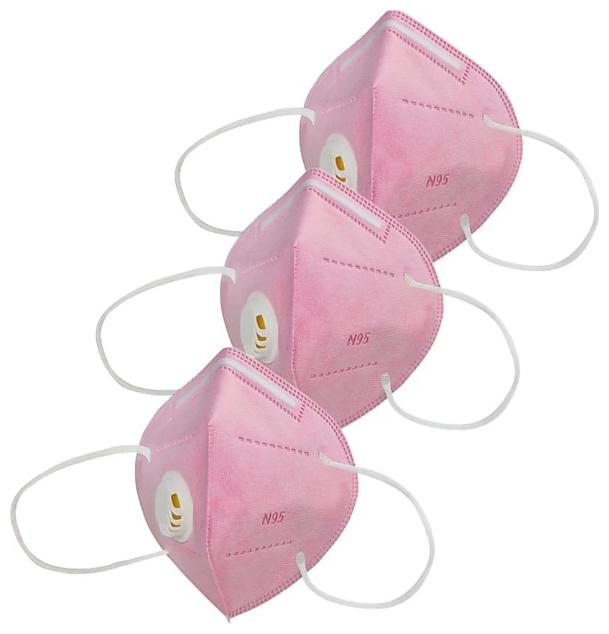 

Raghumaya Anti Pollution Activate N95 Mask With Respirator -Pink (Pack of 3)
