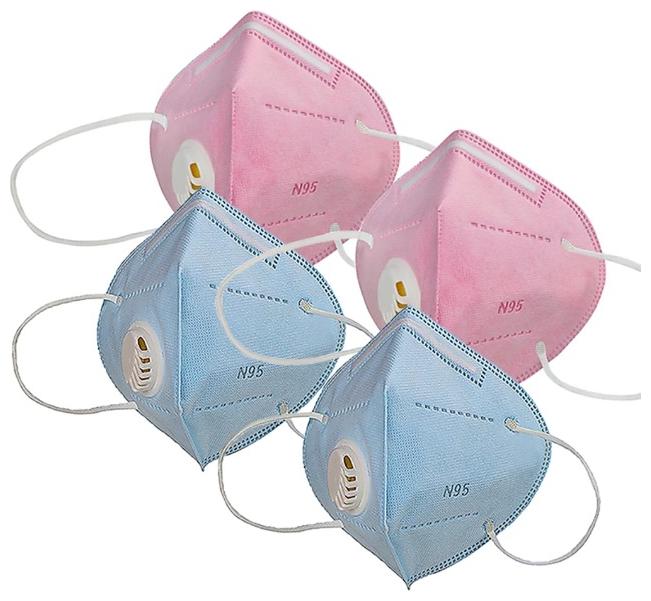 

Raghumaya Anti Pollution Activate N95 Mask With Respirator -Blue-Pink (Pack of 4)
