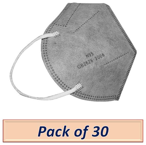 

Raghumaya Anti Pollution Activate N95 Mask-Grey (Pack of 30)