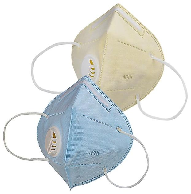 

Raghumaya Anti Pollution Activate N95 Mask With Respirator -Blue-Yellow (Pack of 2)