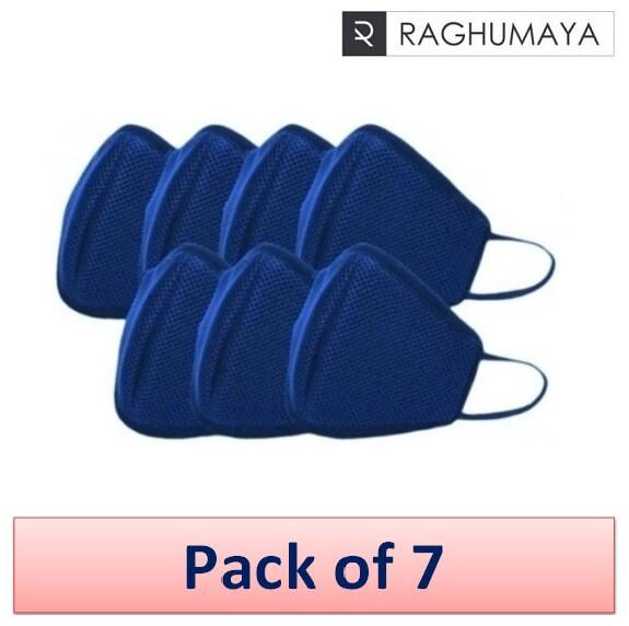 

Raghumaya Anti Pollution Activate 6 Ply Mask Reusable Outdoor - Blue (Pack of 7)