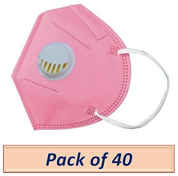 

Raghumaya Anti Pollution Activate With Filter N95 Mask-Pink (Pack Of 40)