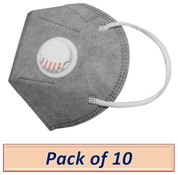 

Raghumaya Anti Pollution Activate With Filter N95 Mask-Grey (Pack Of 10)