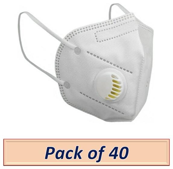 

Raghumaya Anti Pollution Activate N95 Mask-White (Pack of 40)