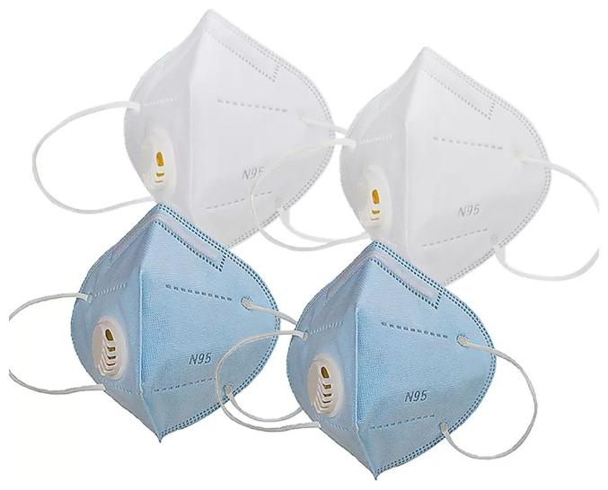 

Raghumaya Anti Pollution Activate N95 Mask With Respirator -Blue-White (Pack of 4)