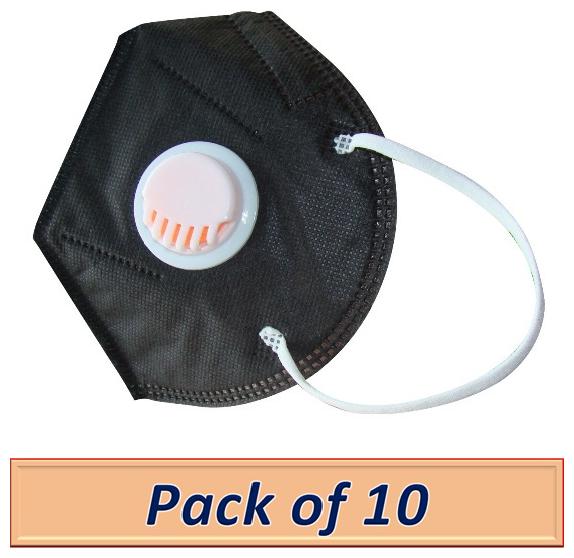 

Raghumaya Anti Pollution Activate With Filter N95 Mask-Black (Pack Of 10)
