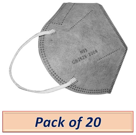 

Raghumaya Anti Pollution Activate N95 Mask-Grey (Pack of 20)