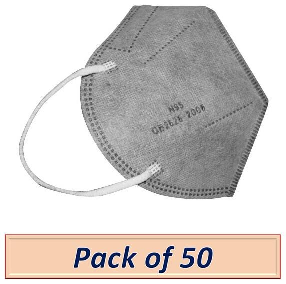 

Raghumaya Anti Pollution Activate N95 Mask-Grey (Pack of 50)