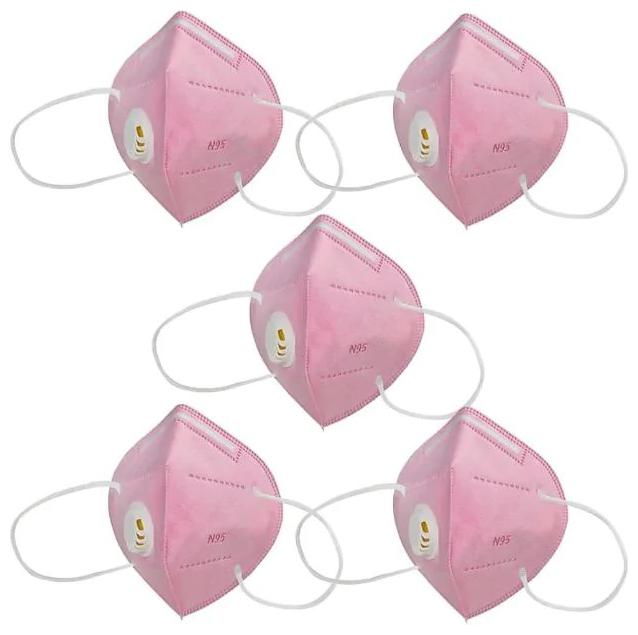 

Raghumaya Anti Pollution Activate N95 Mask With Respirator -Pink (Pack of 5)