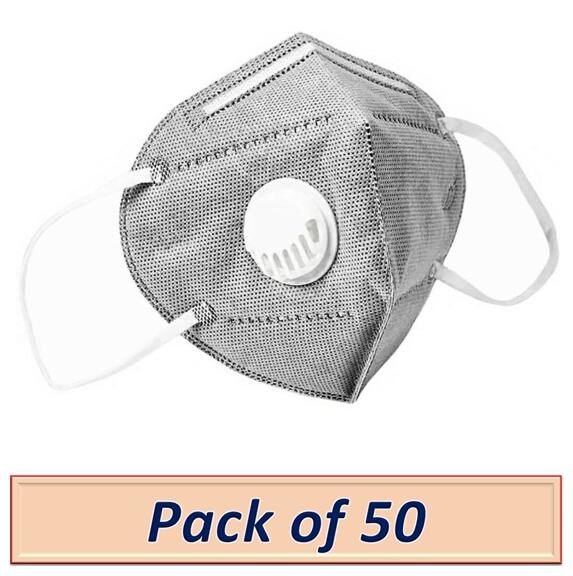 

Raghumaya Anti Pollution Activate N95 Mask-Grey (Pack of 50)