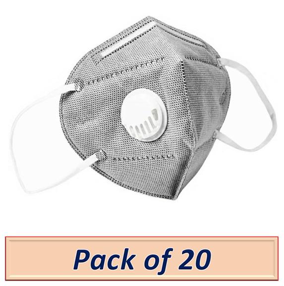 

Raghumaya Anti Pollution Activate N95 Mask-Grey (Pack of 20)