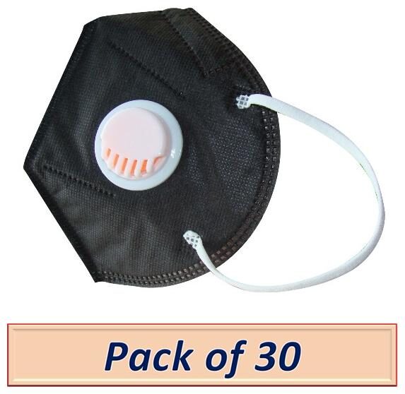 

Raghumaya Anti Pollution Activate With Filter N95 Mask-Black (Pack Of 30)