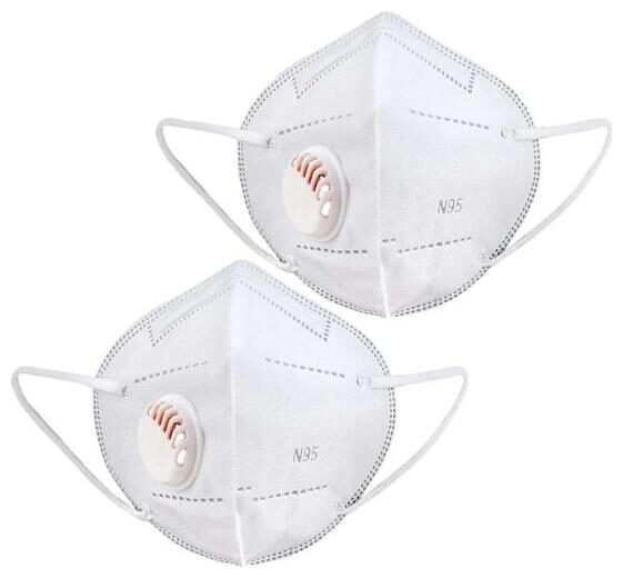 

Raghumaya Outdoor Anti Pollution Activate With Filter N95 Mask-White (Pack of 2)