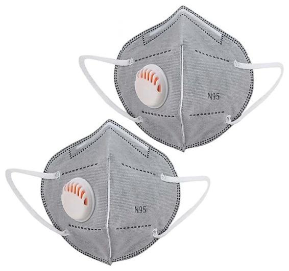 

Raghumaya Outdoor Anti Pollution Activate With Filter N95 Mask-Grey (Pack of 2)