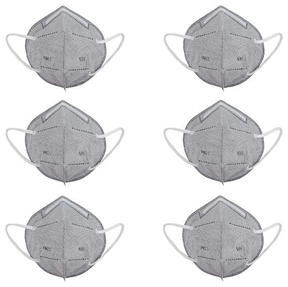 

Raghumaya Outdoor Anti Pollution Activate N95 Mask-Grey (Pack of 6)