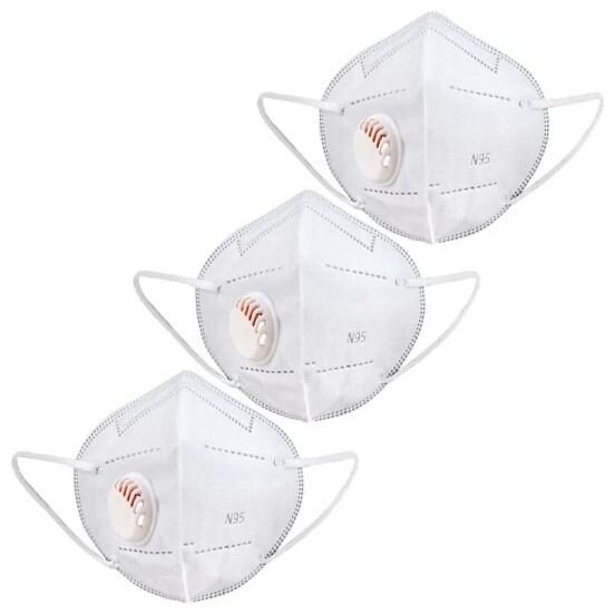 

Raghumaya Outdoor Anti Pollution Activate With Filter N95 Mask-White (Pack of 3)
