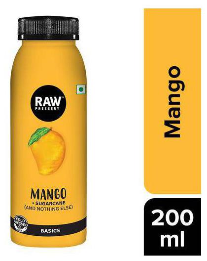 

Raw Pressery 100 Natural Cold Pressed Juice - Mango 200 ml