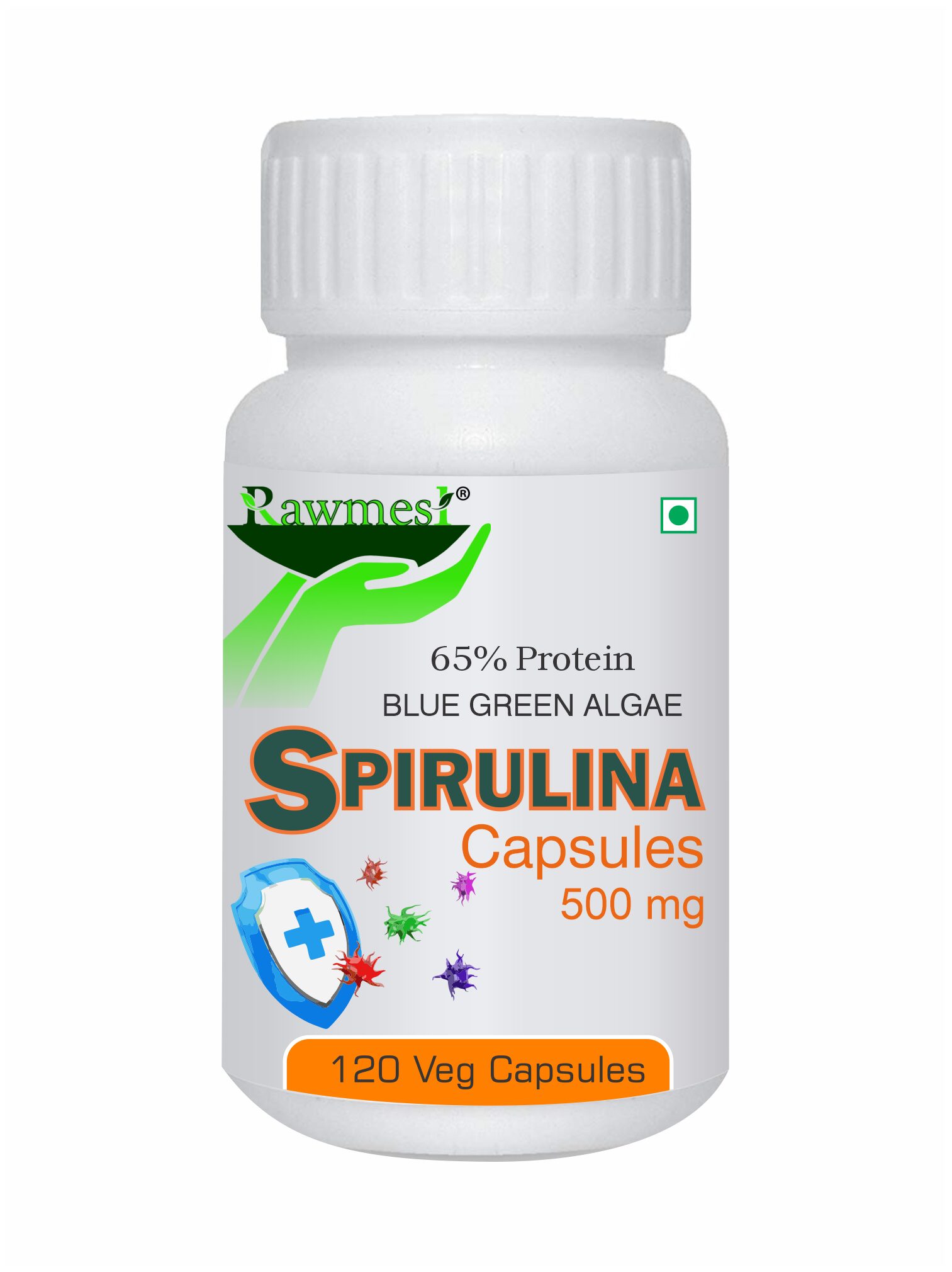 

Rawmest Spirulina capsules (120 veg capsules)