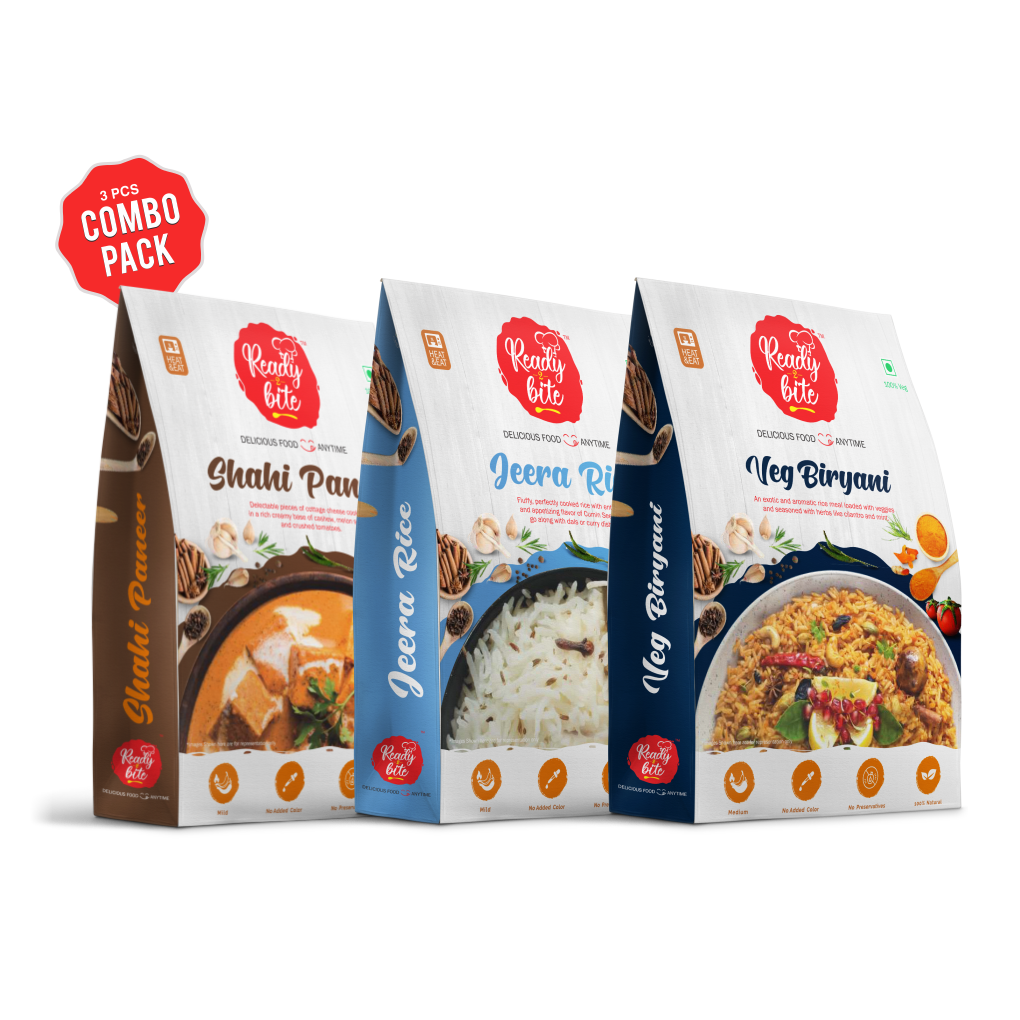 

Ready 2 Bite Ready to Eat Veg Biryani 250 g Shahi Paneer 300 g and Jeera Rice 250 g Combo ( Pack of 3 )