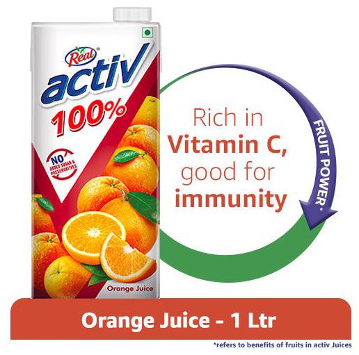 

Real Activ Juice Orange With No Added Sugar 1 L
