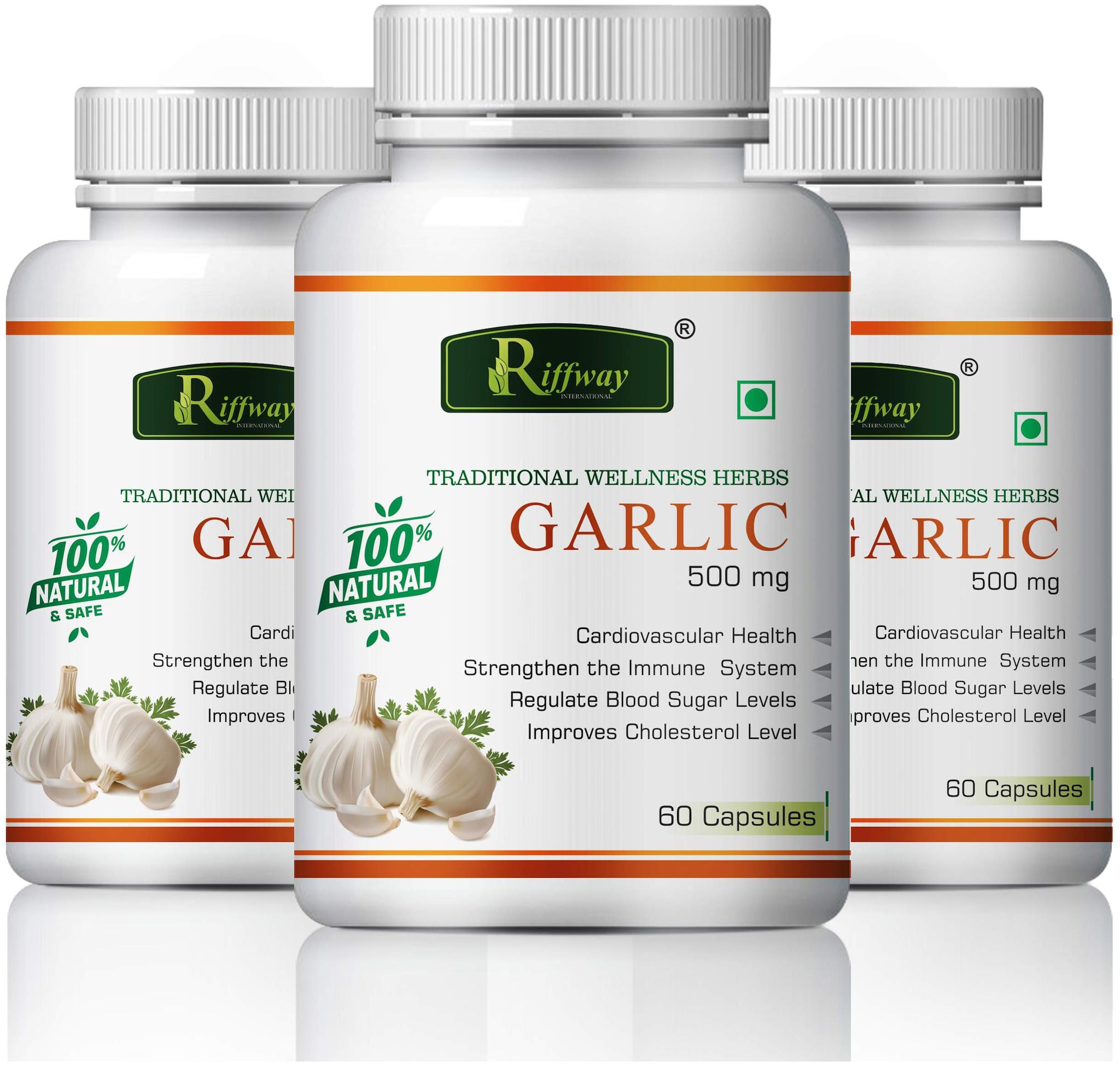 

Riffway Garlic For Regulate Blood Sugar Level Improve Cholesterol Level 100 Ayurvedic (180 Capsules)
