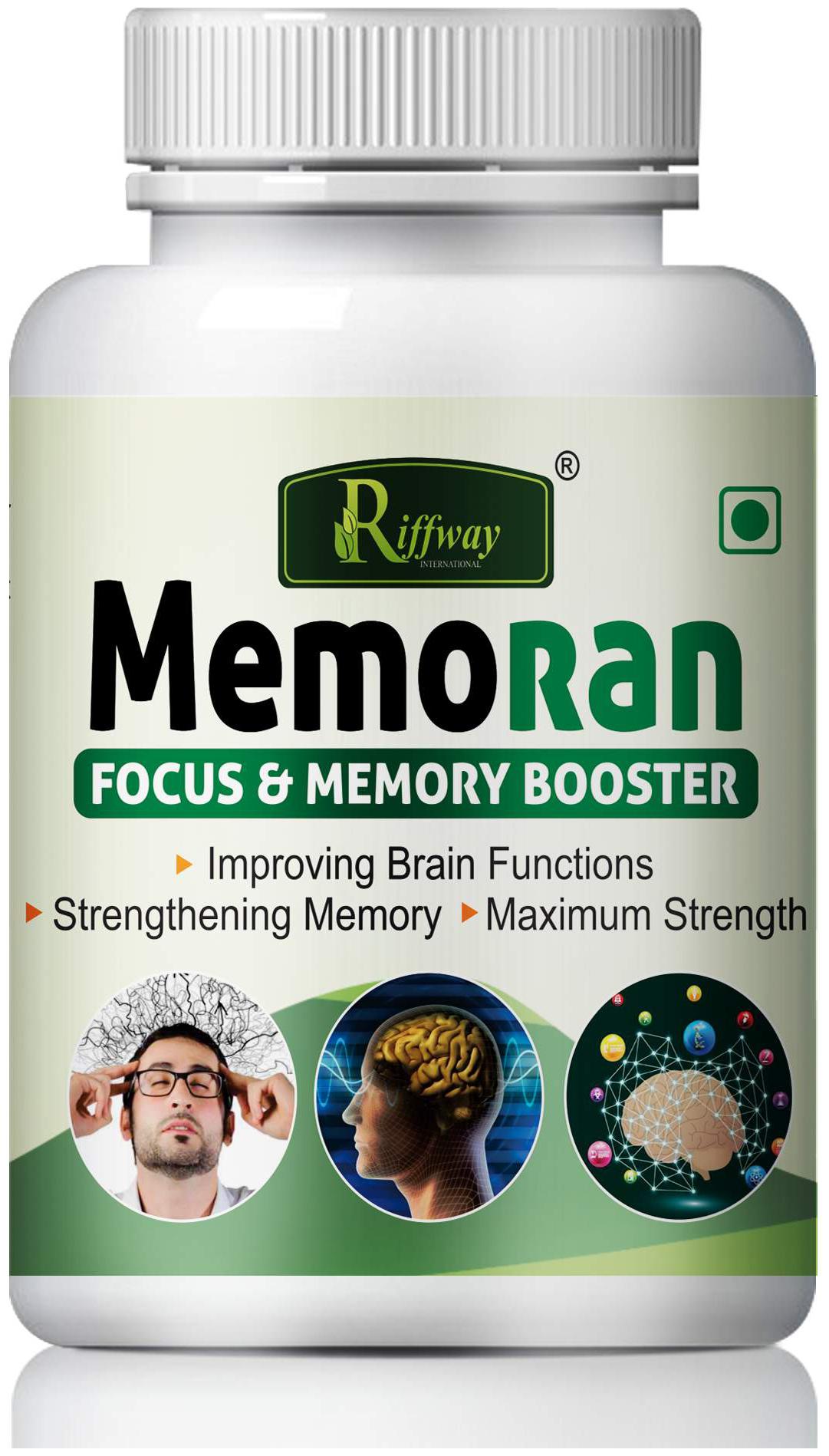 

Riffway Memoran for Improve Memory concentration Memory Power 100 Ayurvedic (60 Capsules)