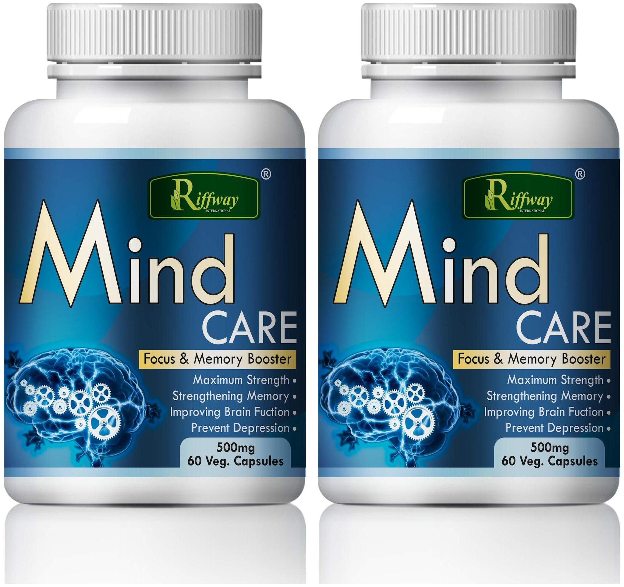

Riffway Mind Care Herbal Capsules For Improve Memory concentration Memory Power 100 Ayurvedic -60 Capsules Each(Pack of 2)