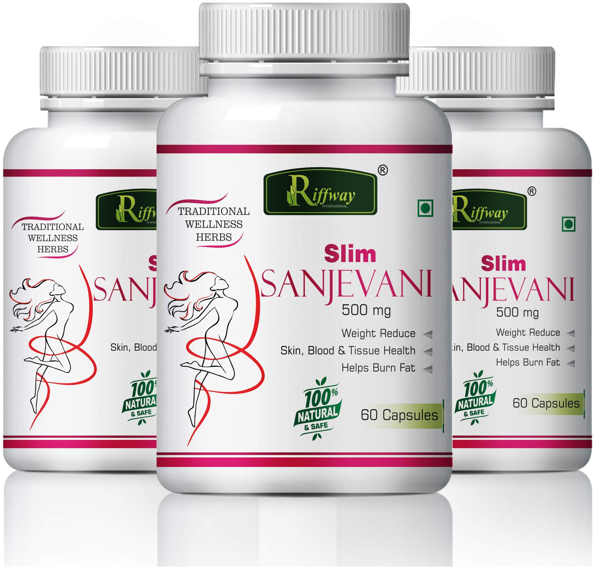 

Riffway Slim Sanjivani Herbal Capsules For Fast Weight Loss Herbal Capsules Formula 100 Ayurvedic-60 Capsules Each(Pack of 3)