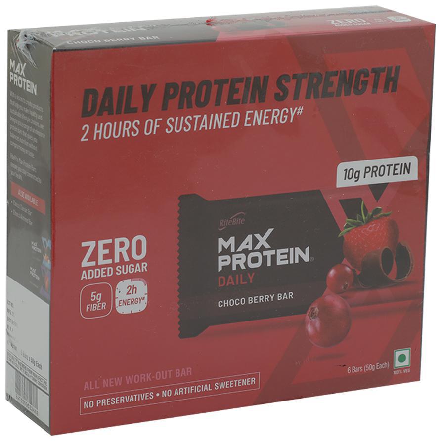 

RiteBite Max Protein Daily Choco Berry Bars 50 g (Pack of 6)