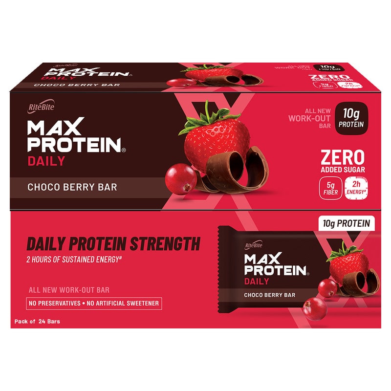 

Ritebite Max Protein Daily Choco Berry Bars Pack of 1 (50g x 24 Bars)
