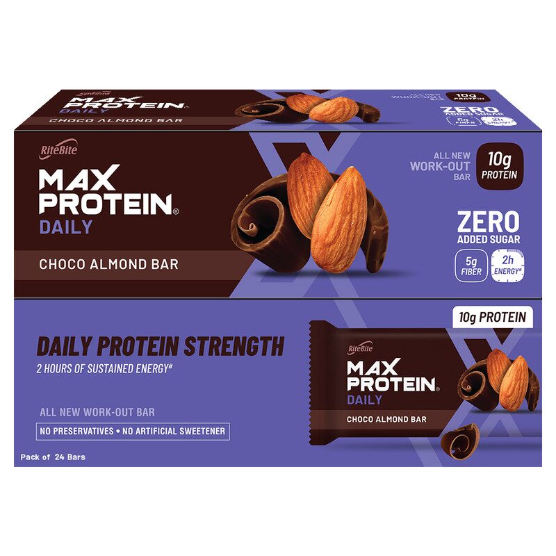 

Ritebite Max Protein Daily Choco Almond Bars Pack of 1 (50g x 24 Bars)