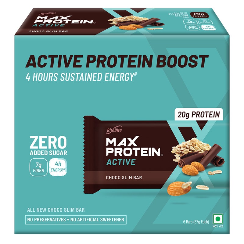 

RiteBite Max Protein Active Choco Slim Bars 402g - Pack of 6 (67g x 6)