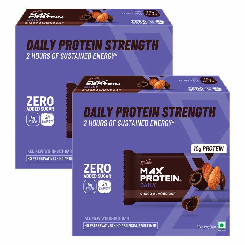 

Ritebite Max Protein Daily Choco Almond Bar 50g - Pack of 12