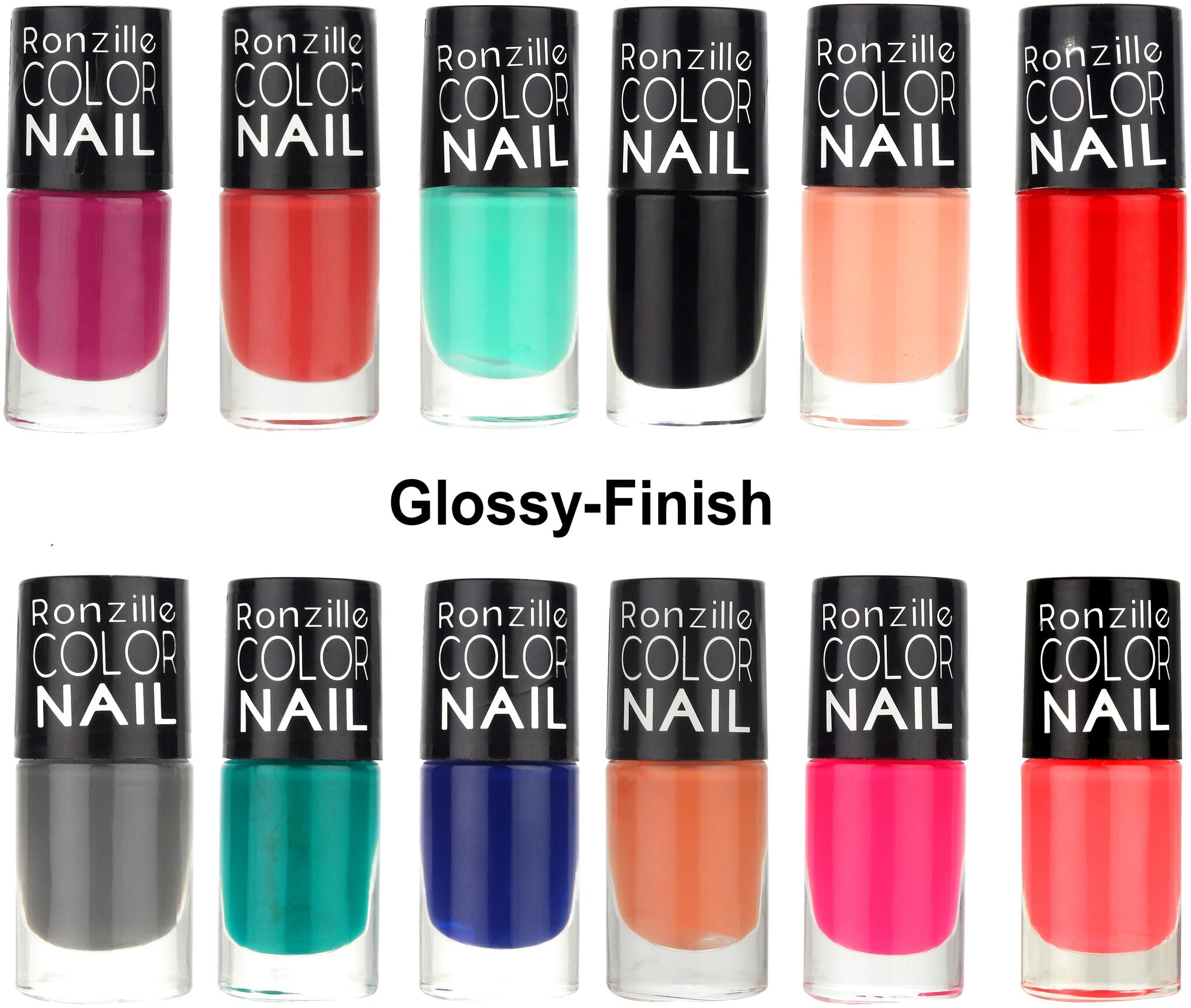 

Ronzille Color Nail Quick Dry One Stroke Premium Nail Paint 6 ml (Combo E ) (Pack of 12)