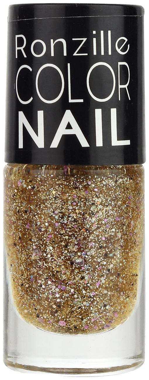 

Ronzille High-Shine Glitter Long Lasting Non Toxic Professional Nail Polish Shimmer Flecked Salmon (Brown) 6ml