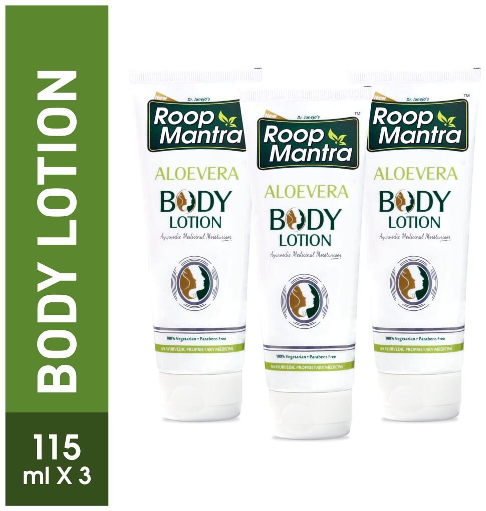 

Roop Mantra Body Lotion 115ml Pack of 3 (Aloevera Body Lotion)