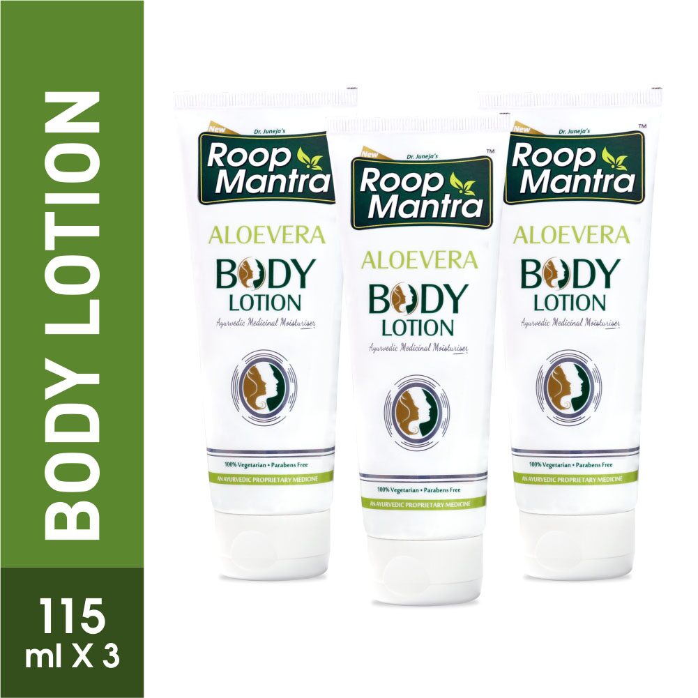 

Roop Mantra Body Lotion 115ml Pack of 3 (Aloevera Body Lotion)