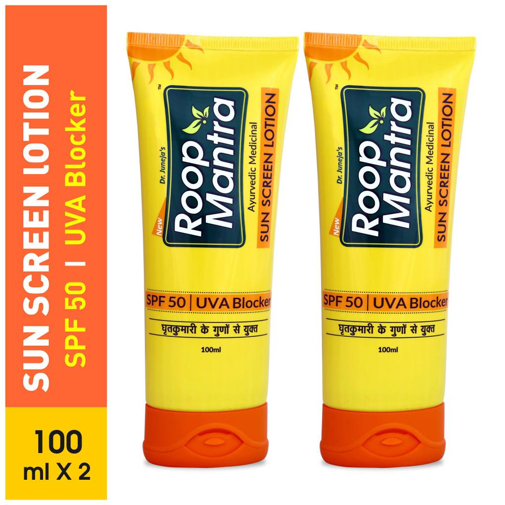

Roop Mantra Sun Screen Lotion 100ml Pack of 2 (SPF 50 UVA Blocker)
