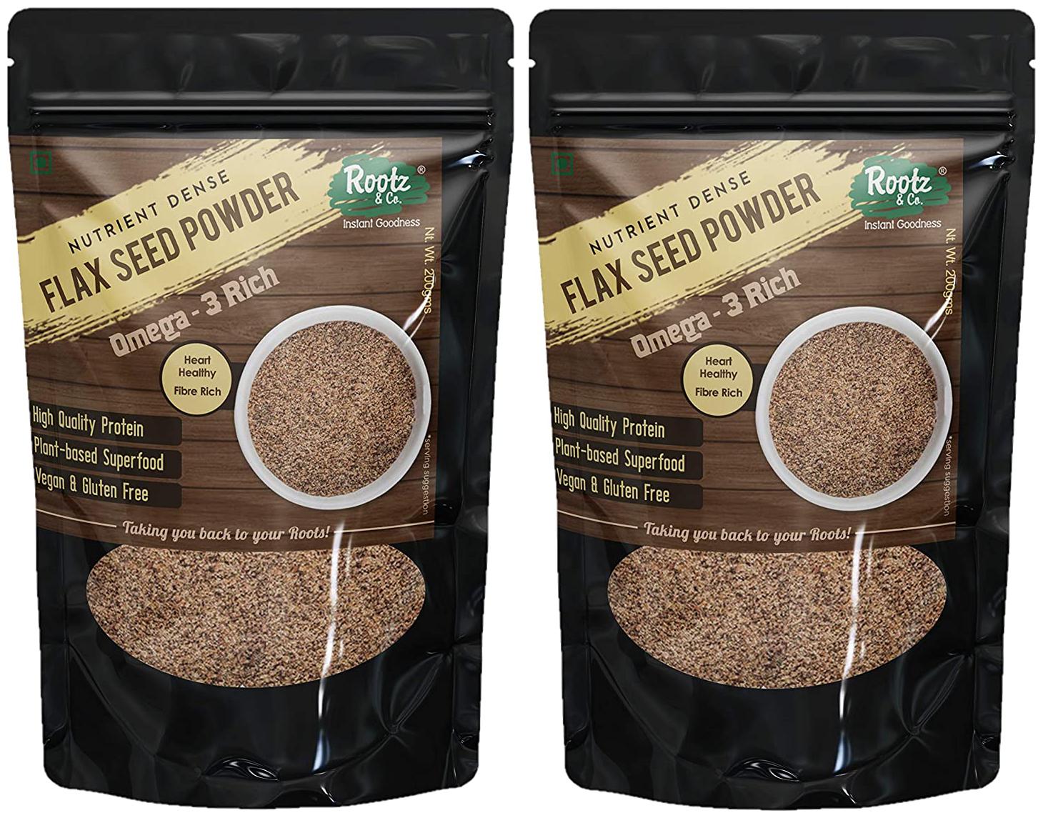 

Rootz co Natural Flax Seed Powder Fibre Rich Alasi Seed Powder 200g (PacK Of 2)