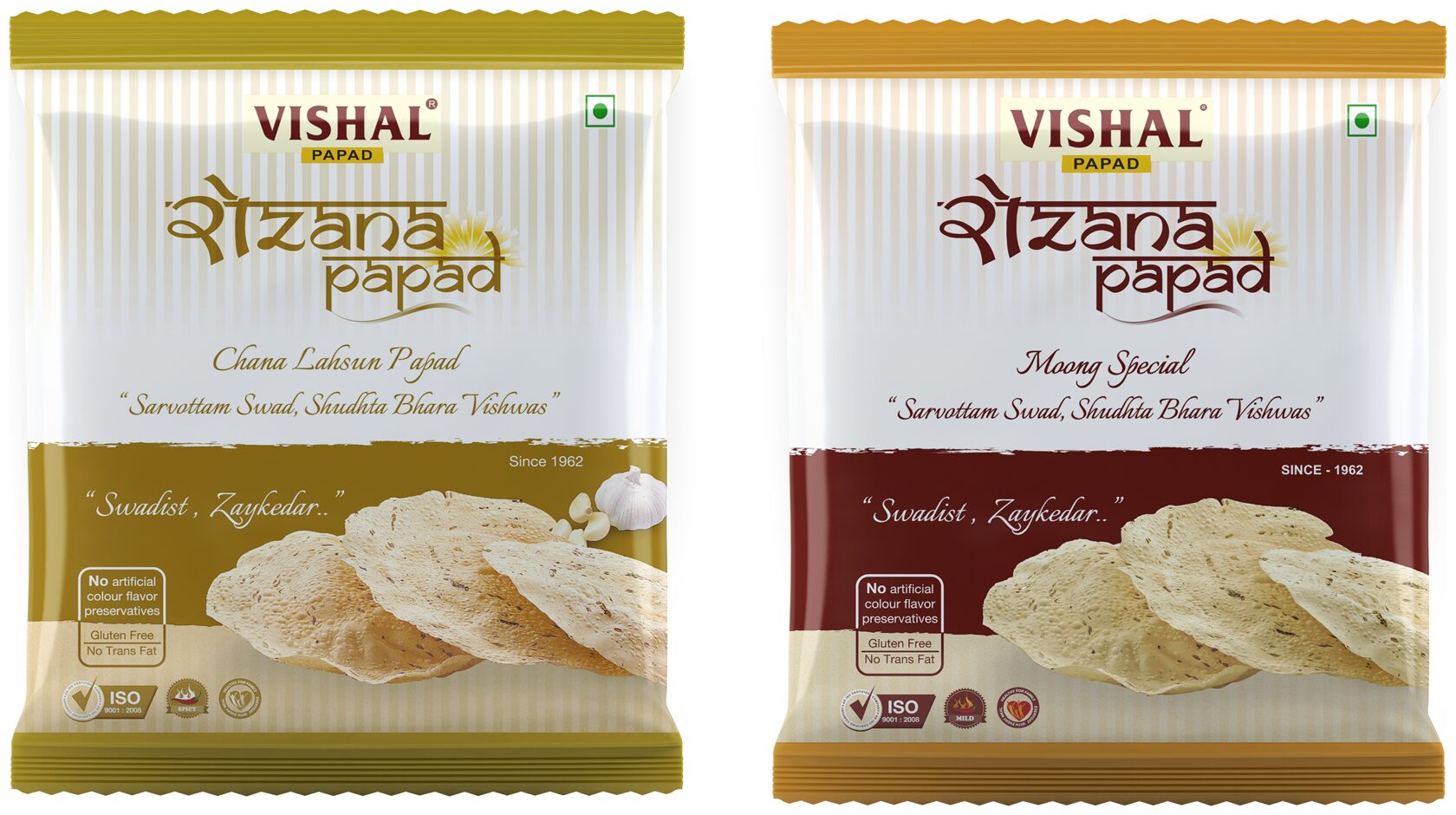 

Rozana Papad Moong Special and Chana Lahsun - (400gm Pack of 2)