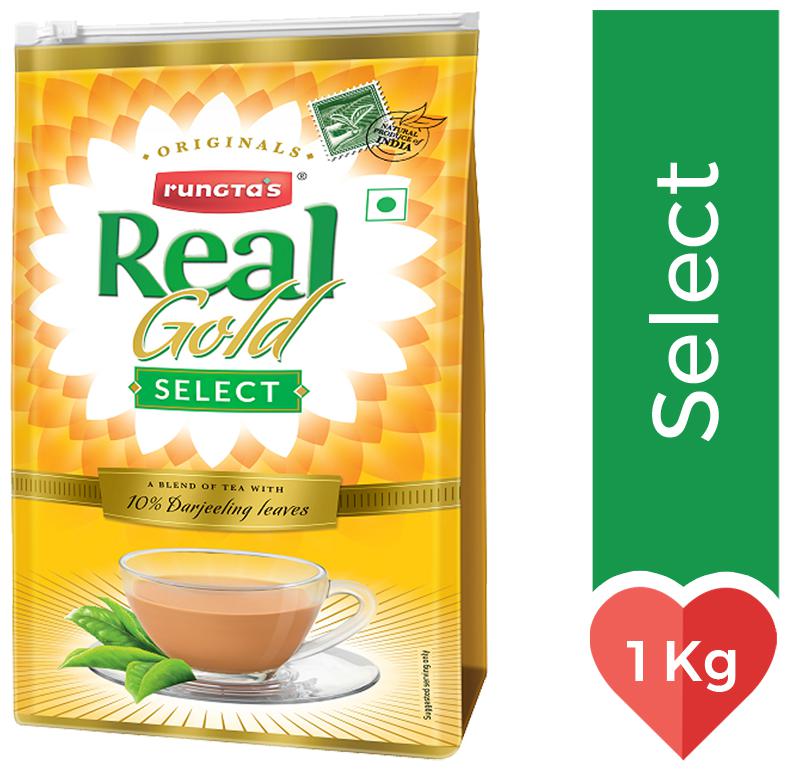 

Rungta s Real Gold Select Black Tea with Darjeeling Tea Leaves 1 kg (Pack of 1)