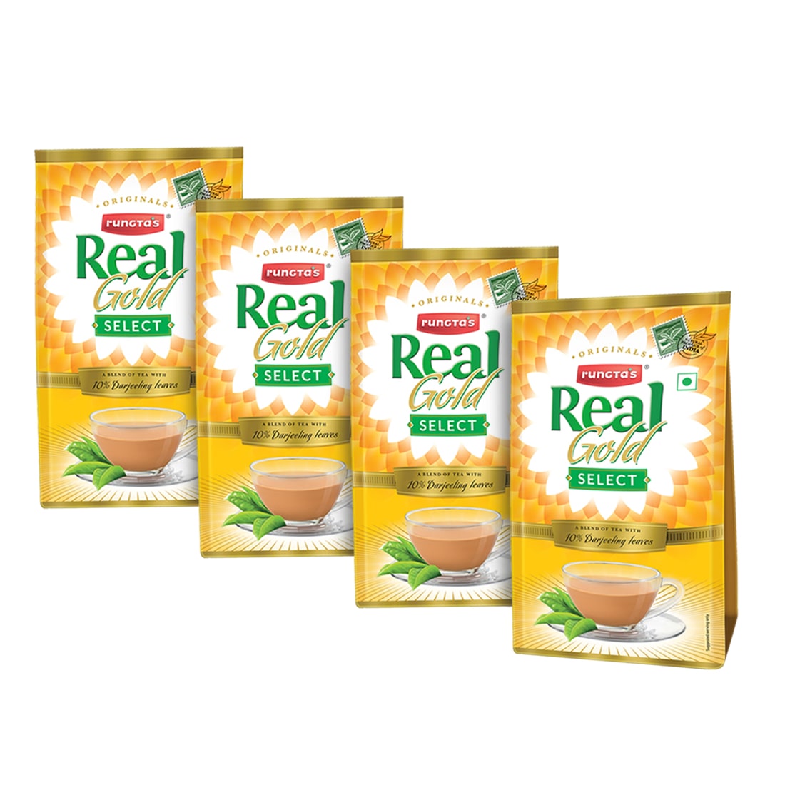 

Rungta s Real Gold Select Black Tea with Darjeeling Tea Leaves 250g (Pack of 4)