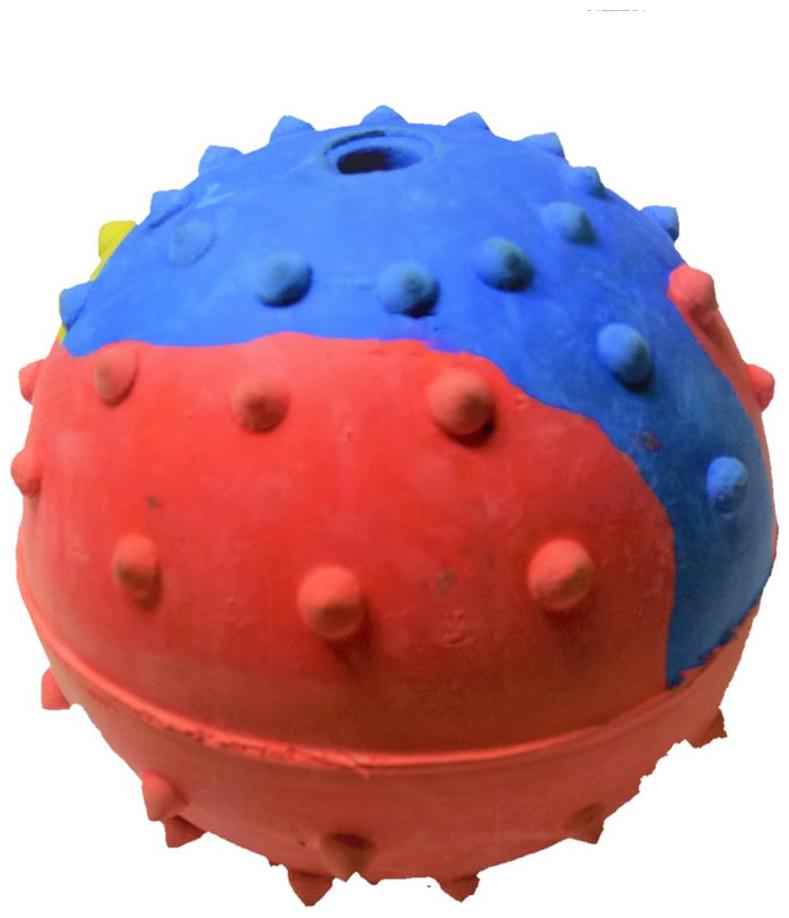 

S N ENTERPRISES SNE1119 RUBBER SPIKED MUSICAL BALL MEDIUM SIZE FOR PETS ASSORTED 20 32 cm (8 inch) DIAMETER 160g
